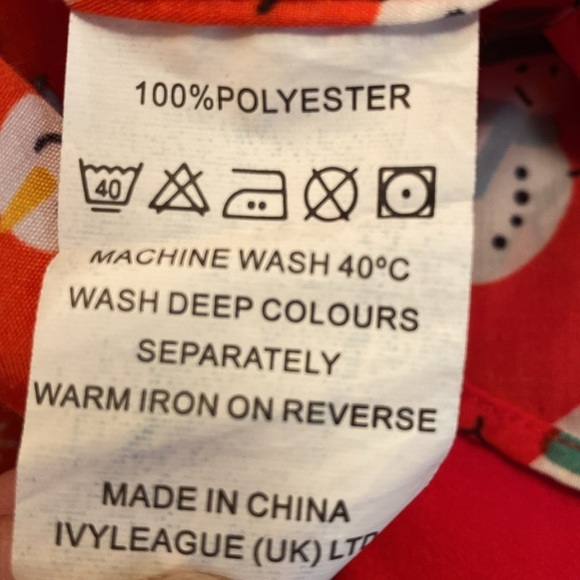 Simon Banks Festive Holidays L/S Snowman Button Down Shirt Red White Sz SMALL - Picture 7 of 9